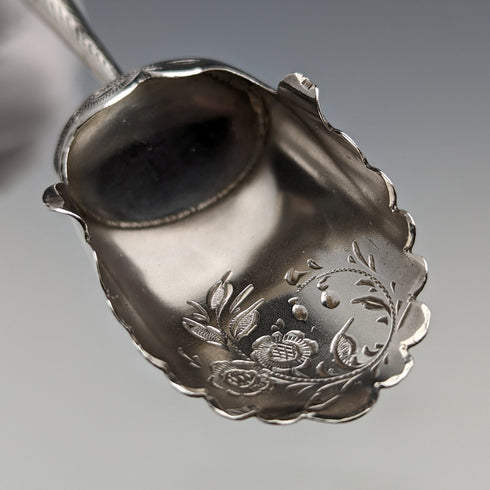 1911 年英國古董白色珍珠手柄純銀茶罐湯匙威廉亨利皮革